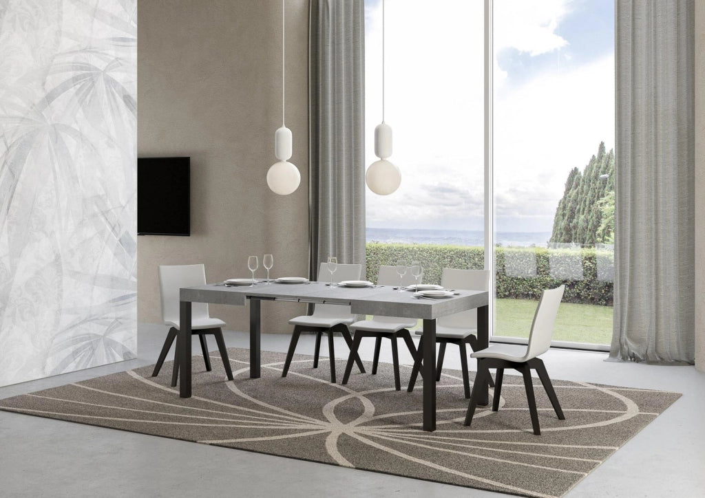 Tavolo allungabile 70x110/194 cm Every Cemento telaio Antracite