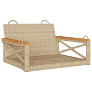 Panca da Giardino | Panchina a Dondolo Beige 63x62x40 cm in Polyrattan