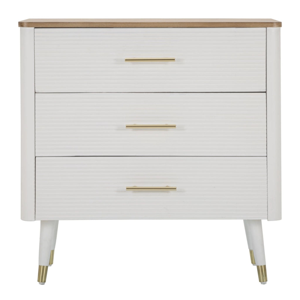 Cassettiera VKH8, Bianco, Legno, 78x37x80 cm