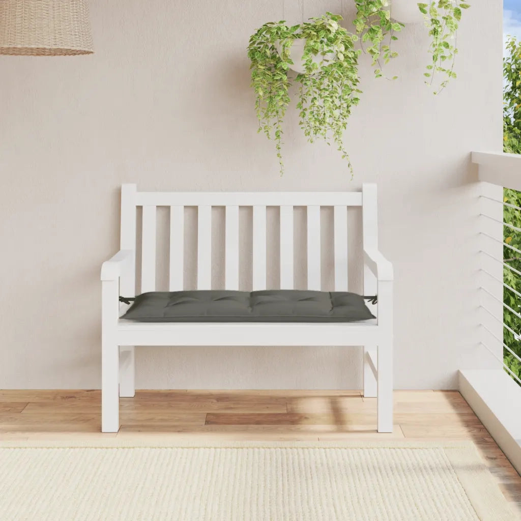 Cuscino Panca Giardino Grigio Scuro MÃ©lange 100x50x7 cm Tessuto