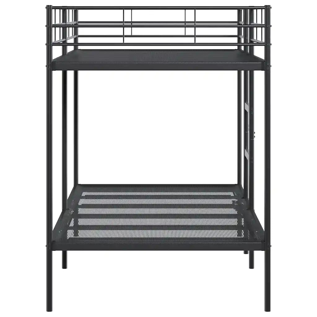 Letto singolo | Letto per adulti | Letto a Castello senza Materasso Nero 100x200 cm in Acciaio