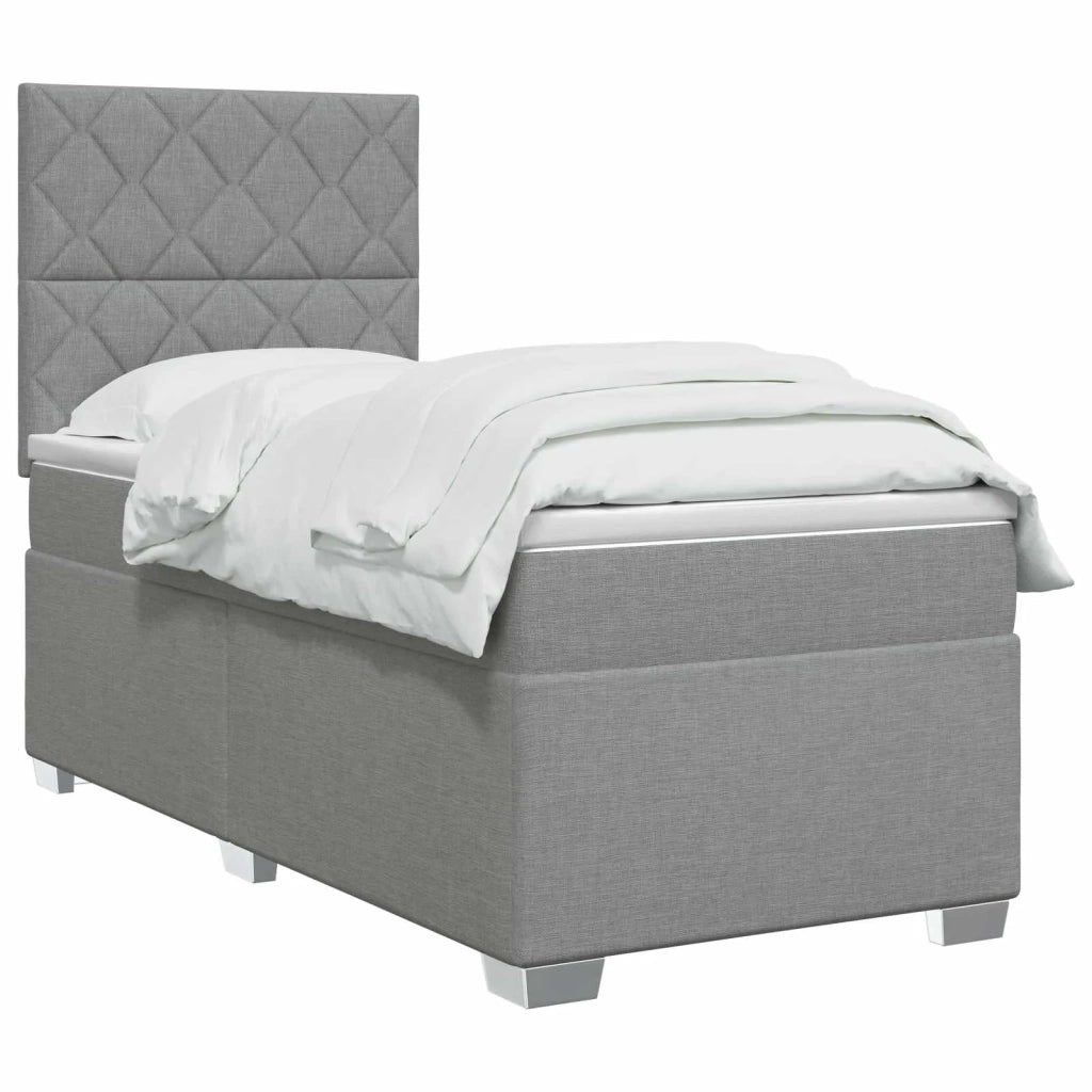 Letto box spring con materasso Grigio Chiaro 80 x 200 cm 3453283
