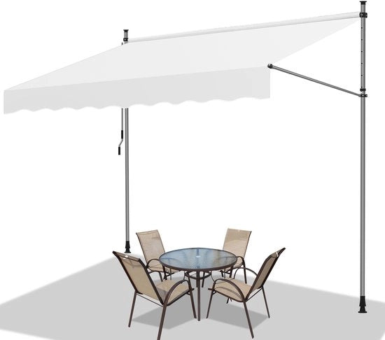Ombrellone UV e idrorepellente per balcone, terrazza e giardino - Ombrellone da sole regolabile 250cm colore crema