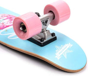 Skateboard completo in legno stile retro - Ideale per bambini e adolescenti - Bambini e ragazze - Miniskate con stampa - Cruiserboard