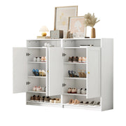 Scarpiera con 2 ante e ripiani regolabili - per ingresso - bianco - 146×34×109 cm