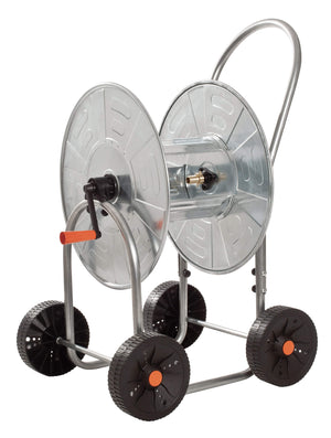 Carrello Avvolgitubo Manuale con Ruote 80 mt Tubo Ø3/4” in Acciaio Zincato Grigio Agrati
