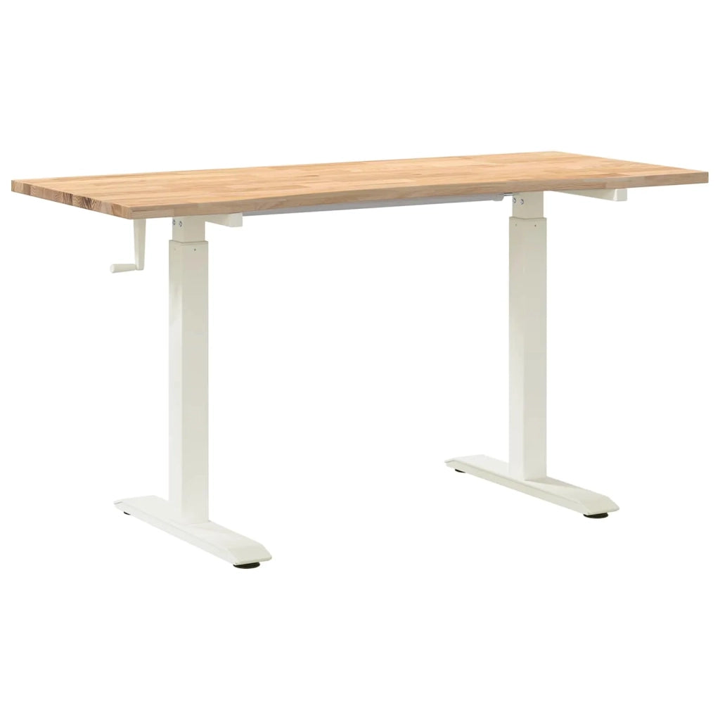 Scrivania con archiviazione Bianco e Naturale 140 x 60 cm 3426546