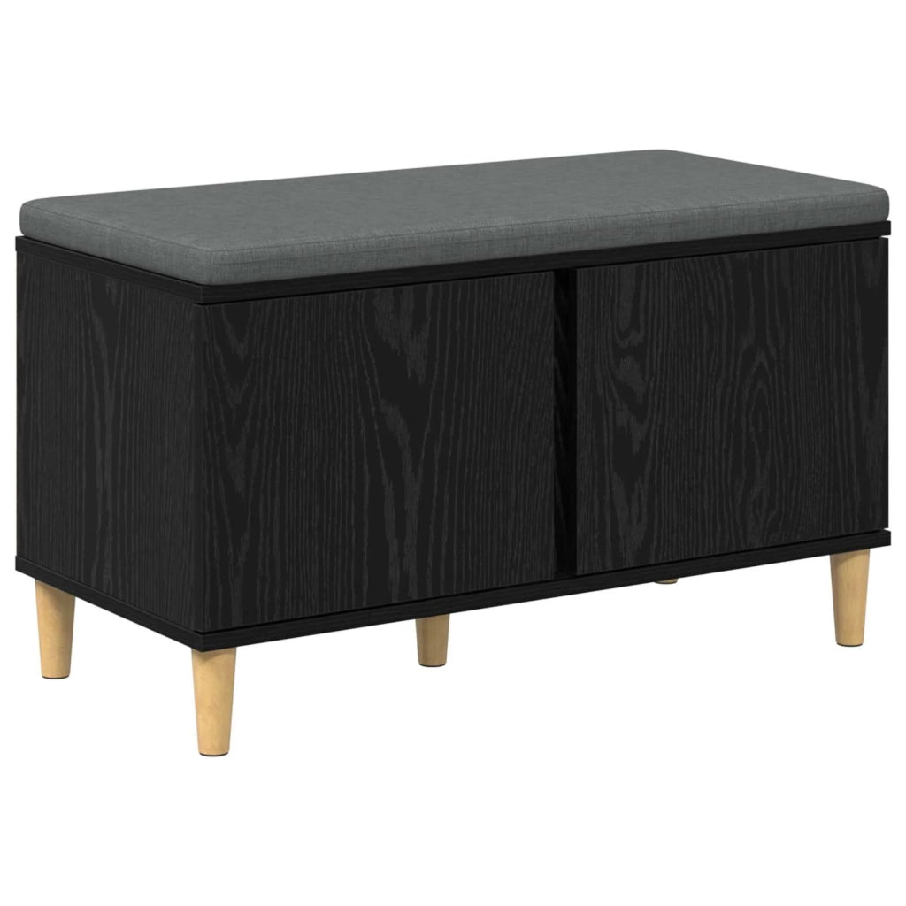 Panca per ingresso con cuscino Rovere Nero 80 x 38 x 46 cm 891529