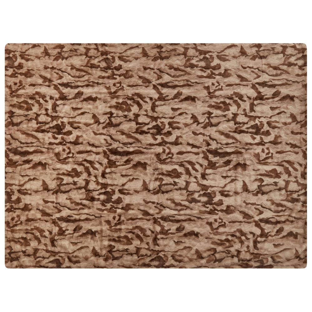 Coperta moderna in poliestere in pelliccia sintetica marrone 150 x 200 cm morbida pelliccia sintetica