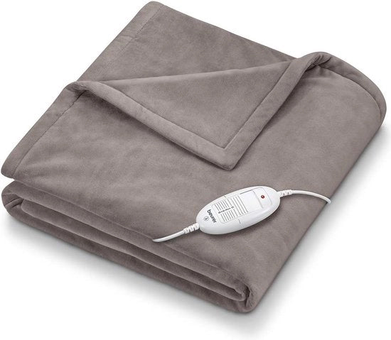 Deken elettrico - Deken di riscaldamento - Deken superiore elettrico - 6 posizioni - Beige scuro