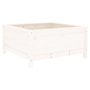 Fioriera | Cassetta per fiori | Vaso da Giardino Bianca 82,5x82,5x39cm Legno Massello Pino