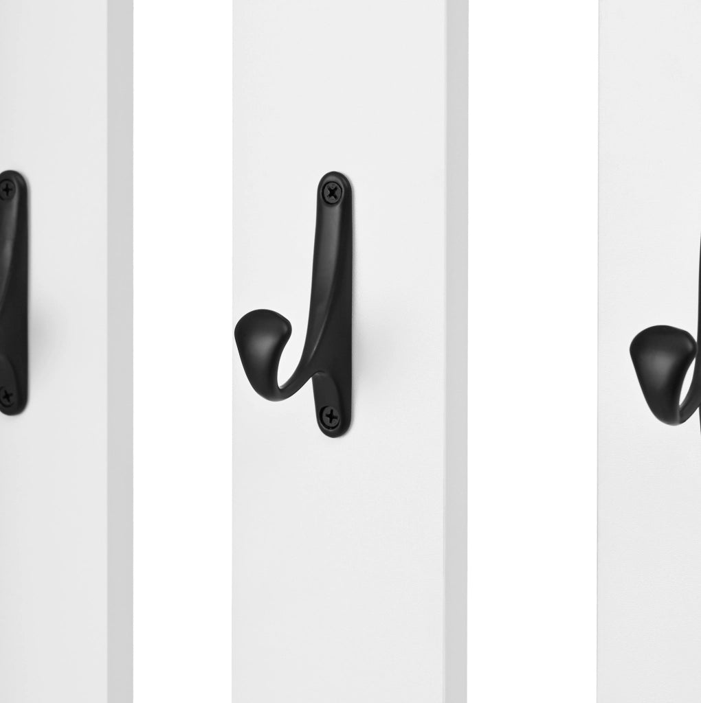 Mobile ingresso portascarpe con seduta e 2 ante; in truciolare bianco; 50 x 36 x 190 cm