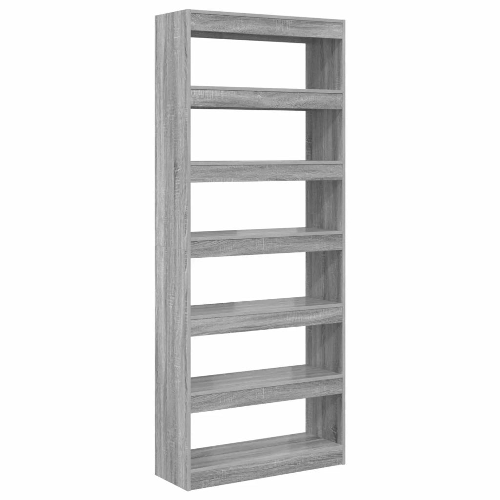 Armadio per Libri 6 livelli 80 x 30 x 198 cm Grigio Sonoma 3388356
