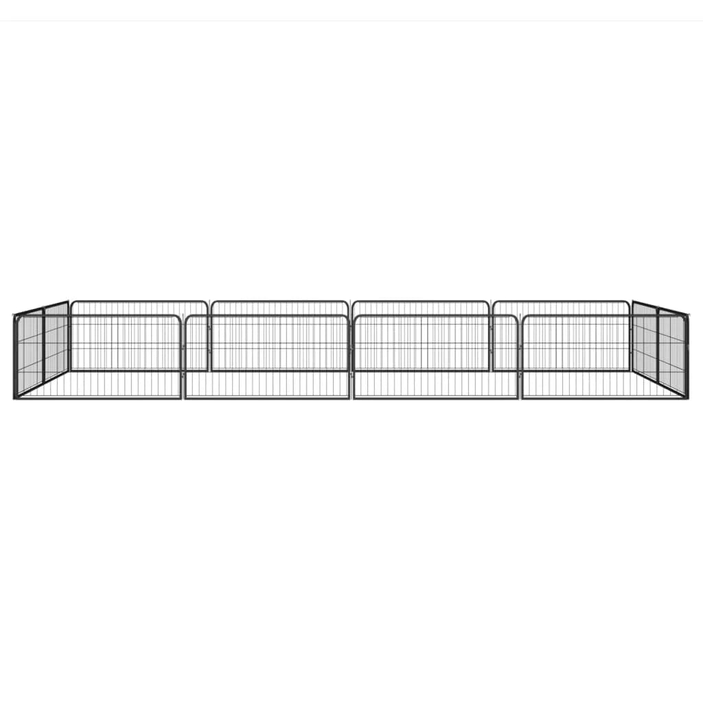 Recinto per cani 12 pannelli 100 x 50 cm acciaio verniciato a polvere nero 02_0043603