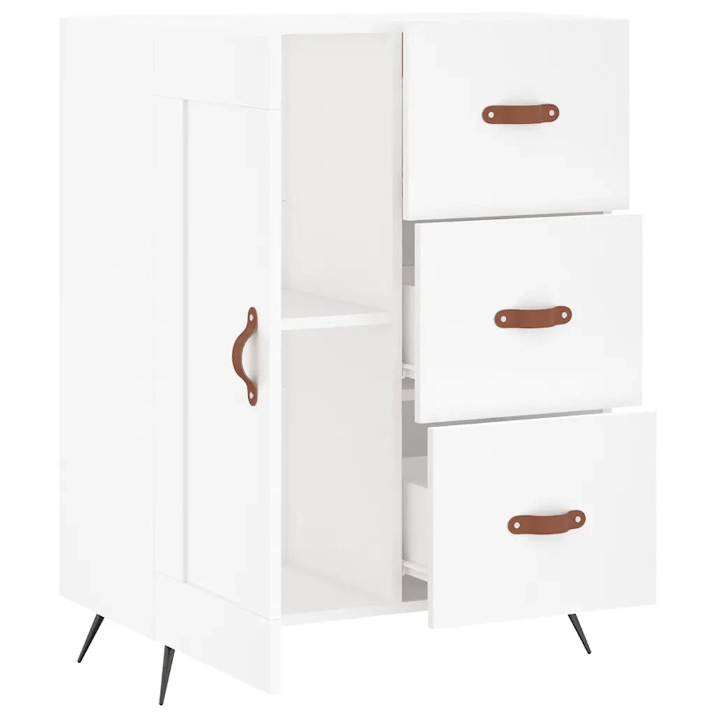 Credenza-Buffet-Armadio da cucina Bianca 69,5x34x90 cm in Legno Multistrato 504162