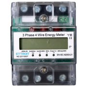 Contatore Energia Elettrica Trifase 220V 380V 5-80A Occupa 4 Moduli Guida DIN