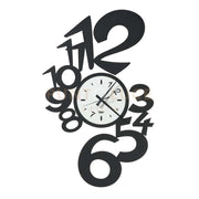 Orologio da parete di design Lupin grande Nero e bianco marmo