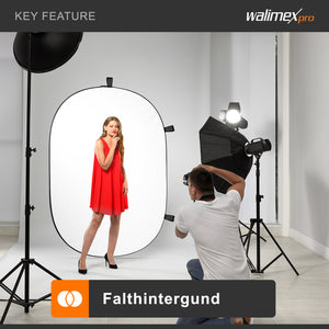 Fondale fotografico 150 x 200 cm Sfondo bianco con borsa da trasporto, con occhielli di fissaggio, per studio fotografico