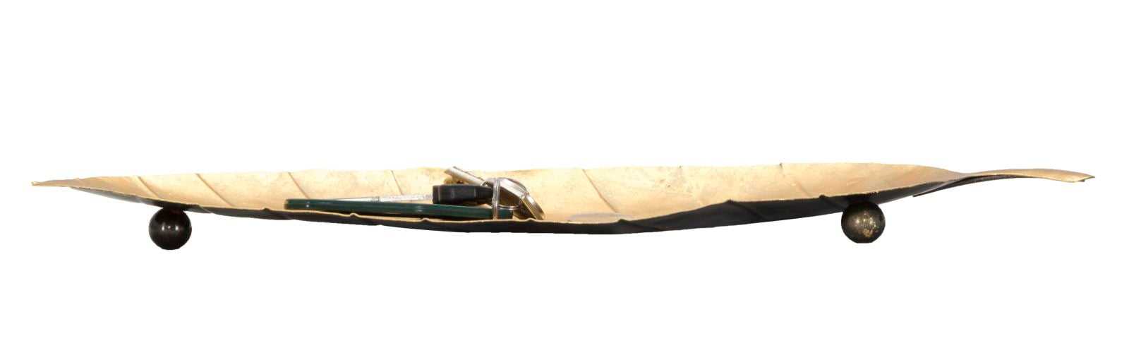 Svuota Tasche Foglia Long 38x3x11 cm in Ferro Oro