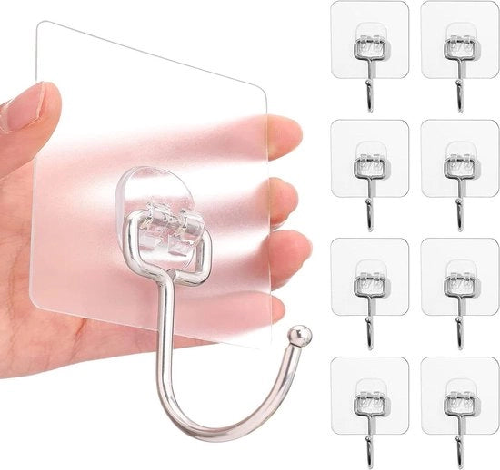 8 chiodi da parete pesanti - max. 15 kg autoadesivi grande plastica trasparente impermeabile per uso domestico cucina bagno ufficio