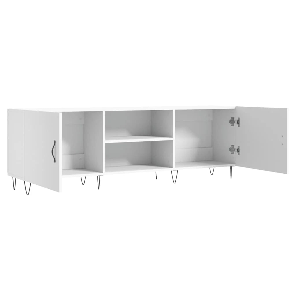 Mobile TV multimediale scaffale TV credenza mobile TV sala da pranzo soggiorno camera da letto 150 x 30 x 50 cm legno ingegnerizzato bianco 02_0025993