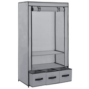 Armadio Grigio 87x49x159 cm in Tessuto 282460