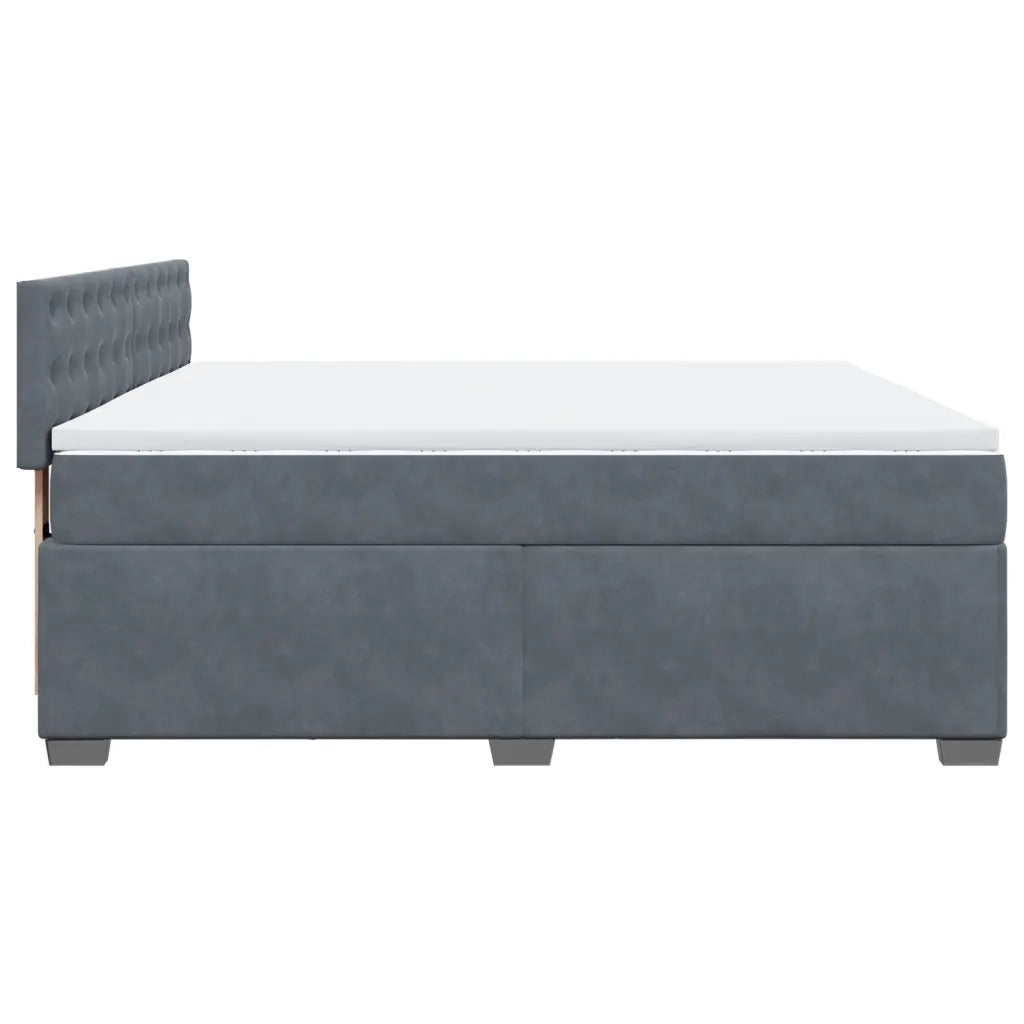 Giroletto a Molle con Materasso Grigio Scuro 180x200 cm Velluto 3286391