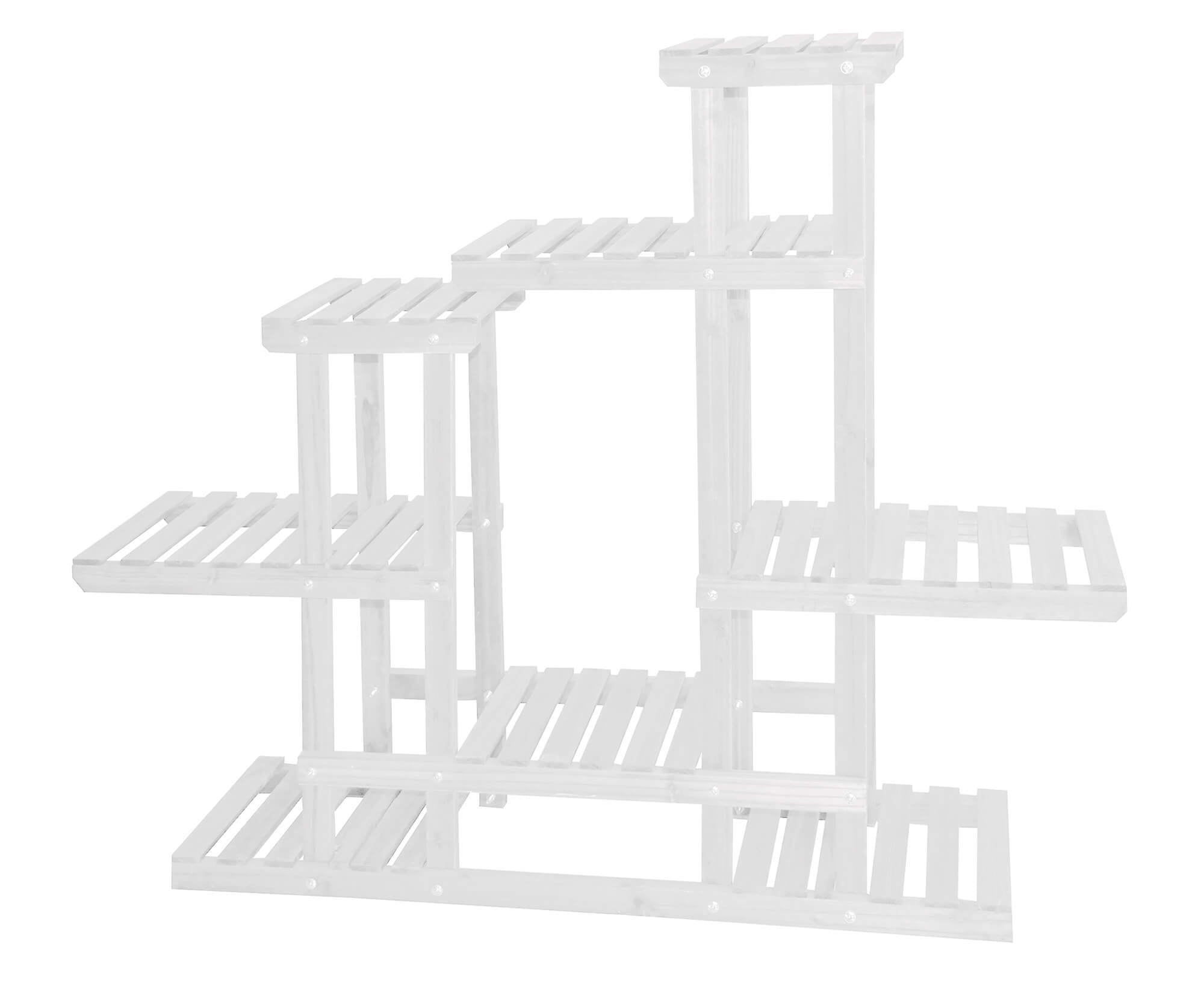 Fioriera Portavasi in Legno 120x98 cm 8 Posti Bianco