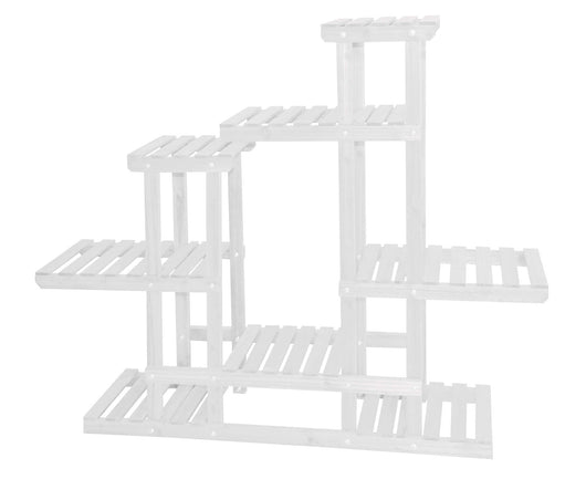 Fioriera Portavasi in Legno 120x98 cm 8 Posti Bianco