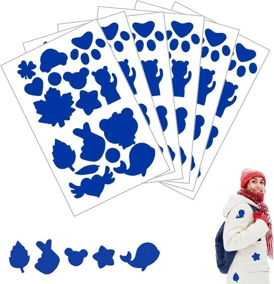 Pannelli di riparazione per giacche, abbigliamento, tende e borse - Adesivo di riparazione in nylon - Strisce autoadesive - Blu - 6 fogli