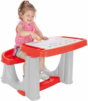Banco Scuola Bambini 2 Anni Con Sedia Tavolo Scrivania Gioco Studio per Bambini con Scomparti Portapenne e Sgabello Stru