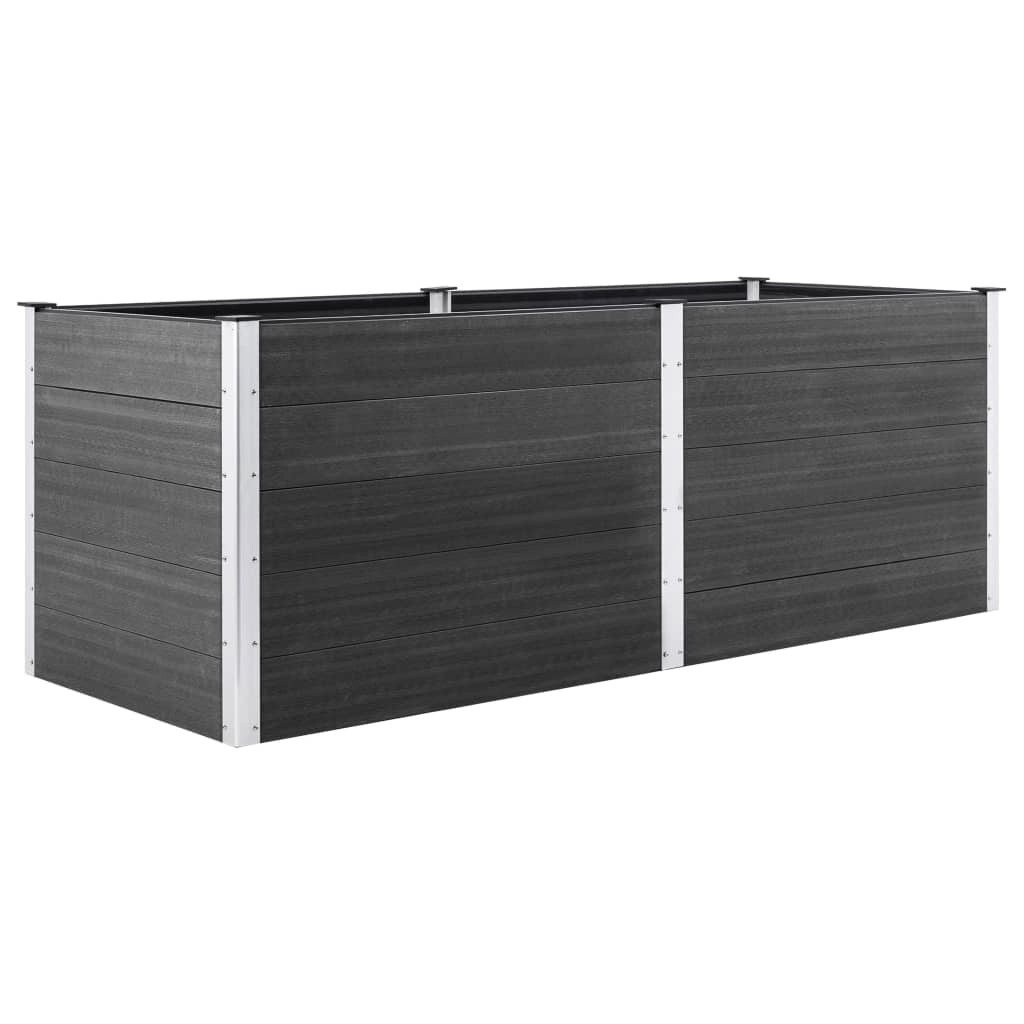 Fioriera rialzata per piante e fiori giardino 250 x 50 x 91 cm WPC grigio 02_0001027