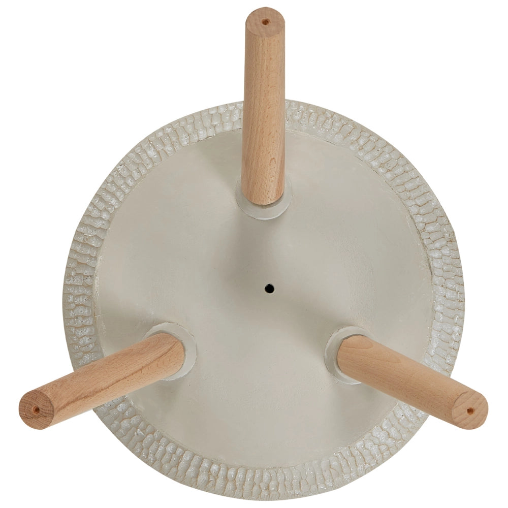 Fioriera alta in legno di magnesio rigato beige e grigio stile moderno industriale