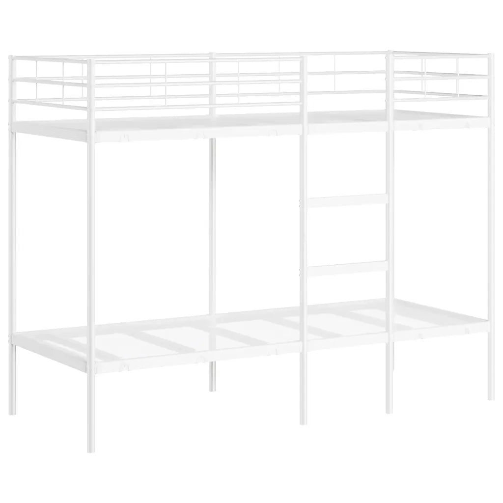 Letto a Castello senza Materasso Bianco 75x190 cm in Acciaio 42000326