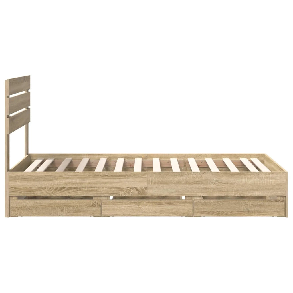 Struttura del letto con cassetto Rovere Sonoma 75 x 190 cm 3411540