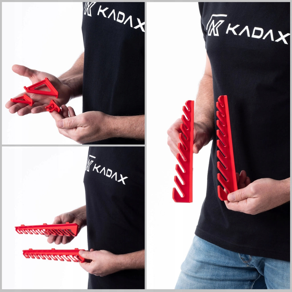 Pannello portautensili KADAX da parete per officina, 58x39 cm, 6 scomparti, 20 supporti, garage.