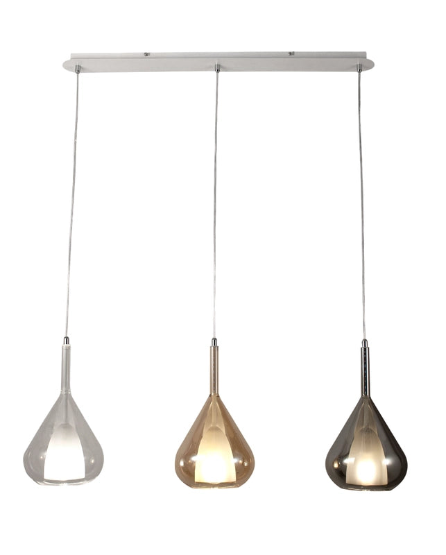 Lampadario a sospensione Lila a Led in metallo e vetro borosilicato 3481-48-297 Fabas Luce
