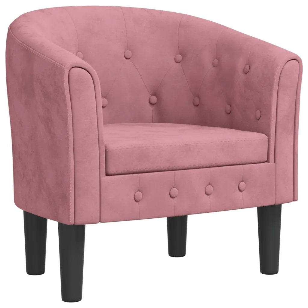 Divano Sedia-Poltrona Cabriolet Rosa in Velluto 895312