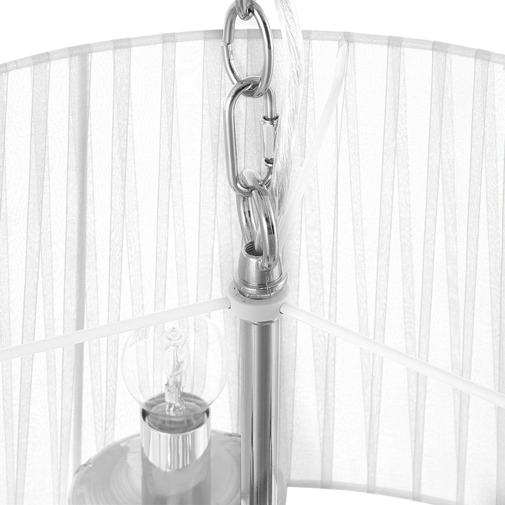Lampada a Sospensione Lampadario in Cristallo Glam Bianco Grey Shade a 3 Luci
