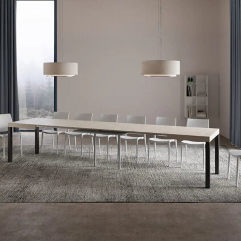 Tavolo allungabile 120/380x90 cm Everyday Premium cashmere gambe antracite