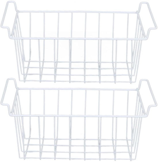 Organizzatore per frigorifero a due pezzi - Mandiere per congelatore - Maniglie in acciaio inossidabile - Raccoglitori intelligenti - Dimensioni: 49,5x24,5x20cm