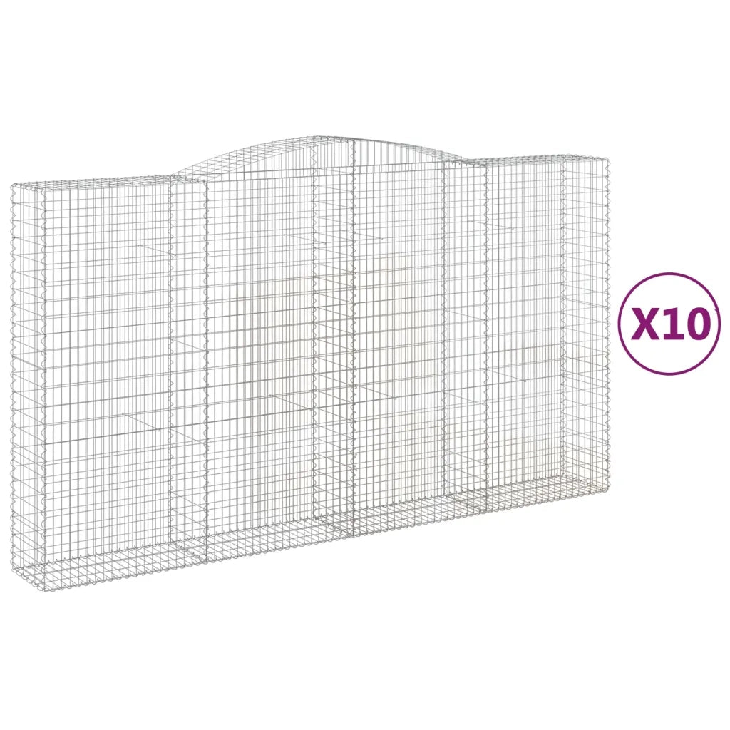 Cesti Gabbioni ad Arco 10 pz 400x50x220/240 cm Ferro Zincato 3147082