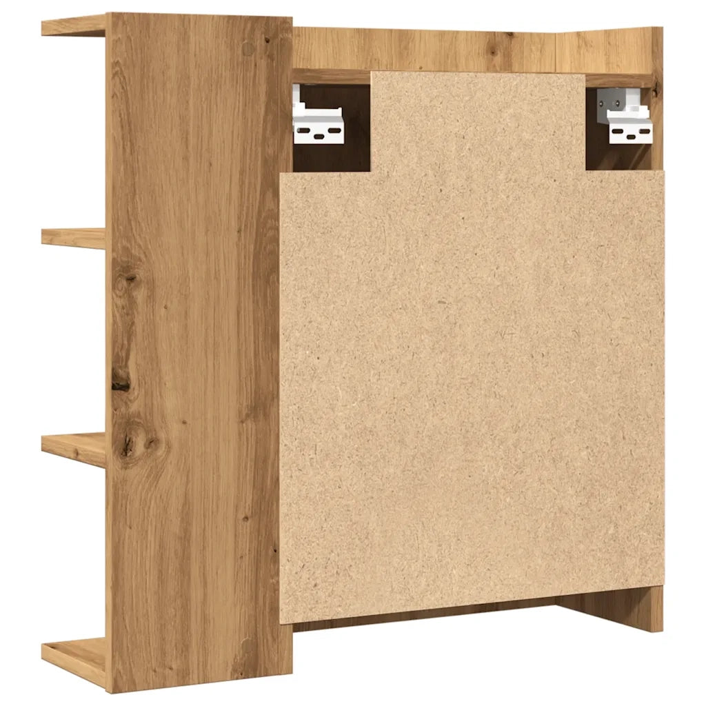Mobile Bagno con Specchio Rovere 62,5x20,5x64 cm Multistrato 856178