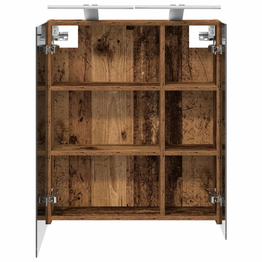 Mobiletto per specchio da bagno Legno vecchio 60 x 14,5 x 70 cm 889069