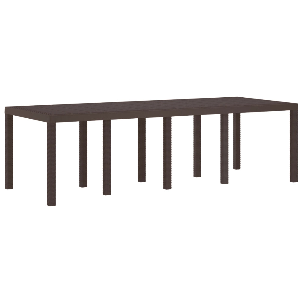 Set da Pranzo da Giardino da 11 Pezzi Marrone Polyrattan