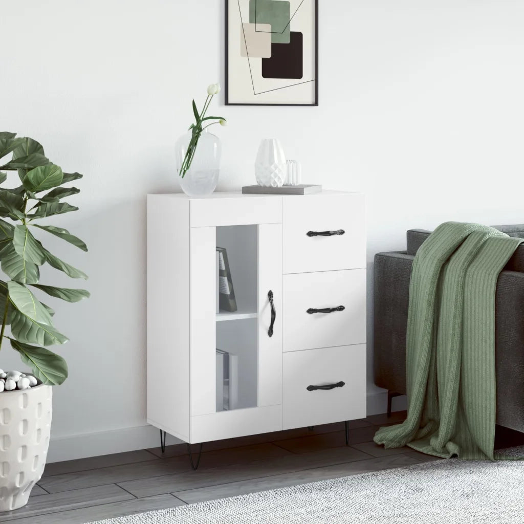 Credenza Bianca 69,5x34x90 cm in Legno Multistrato 828036