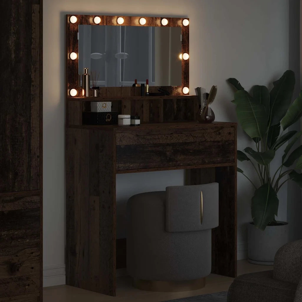 Toeletta | Tavoli da Trucco per Camera da Letto con cassetto Legno vecchio