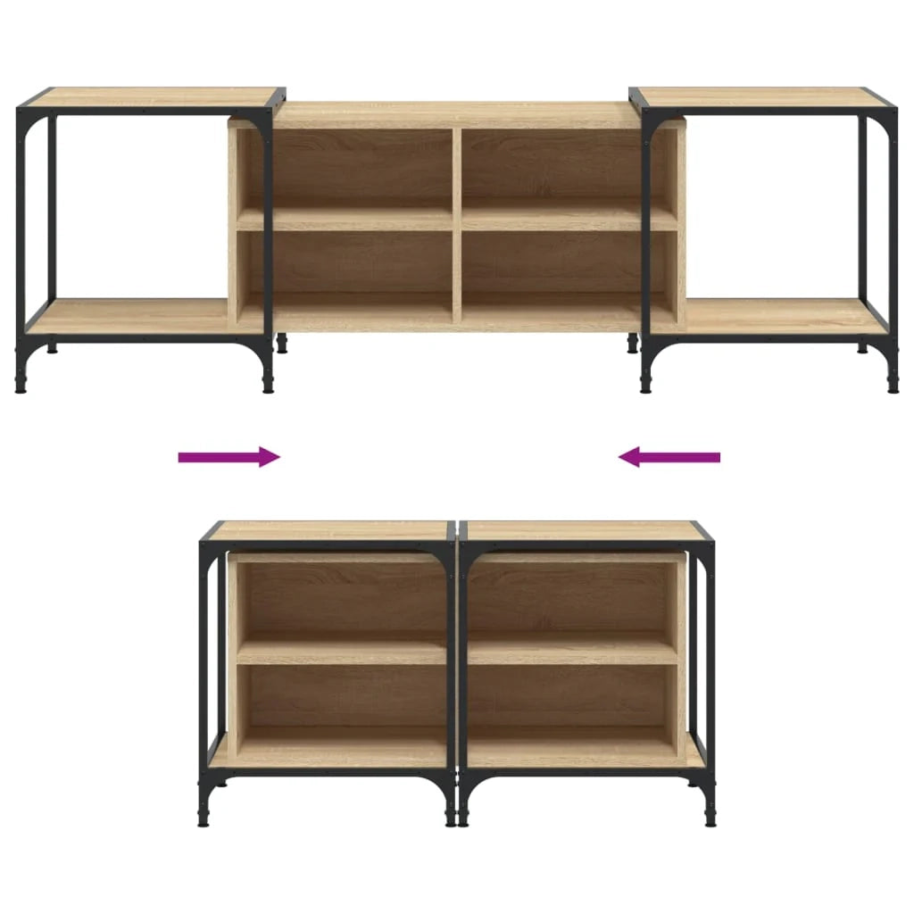 Mobile TV multimediale mensola TV credenza TV sala da pranzo soggiorno camera da letto rovere Sonoma 153 x 37 x 50 cm legno ingegnerizzato marrone 02_0027499