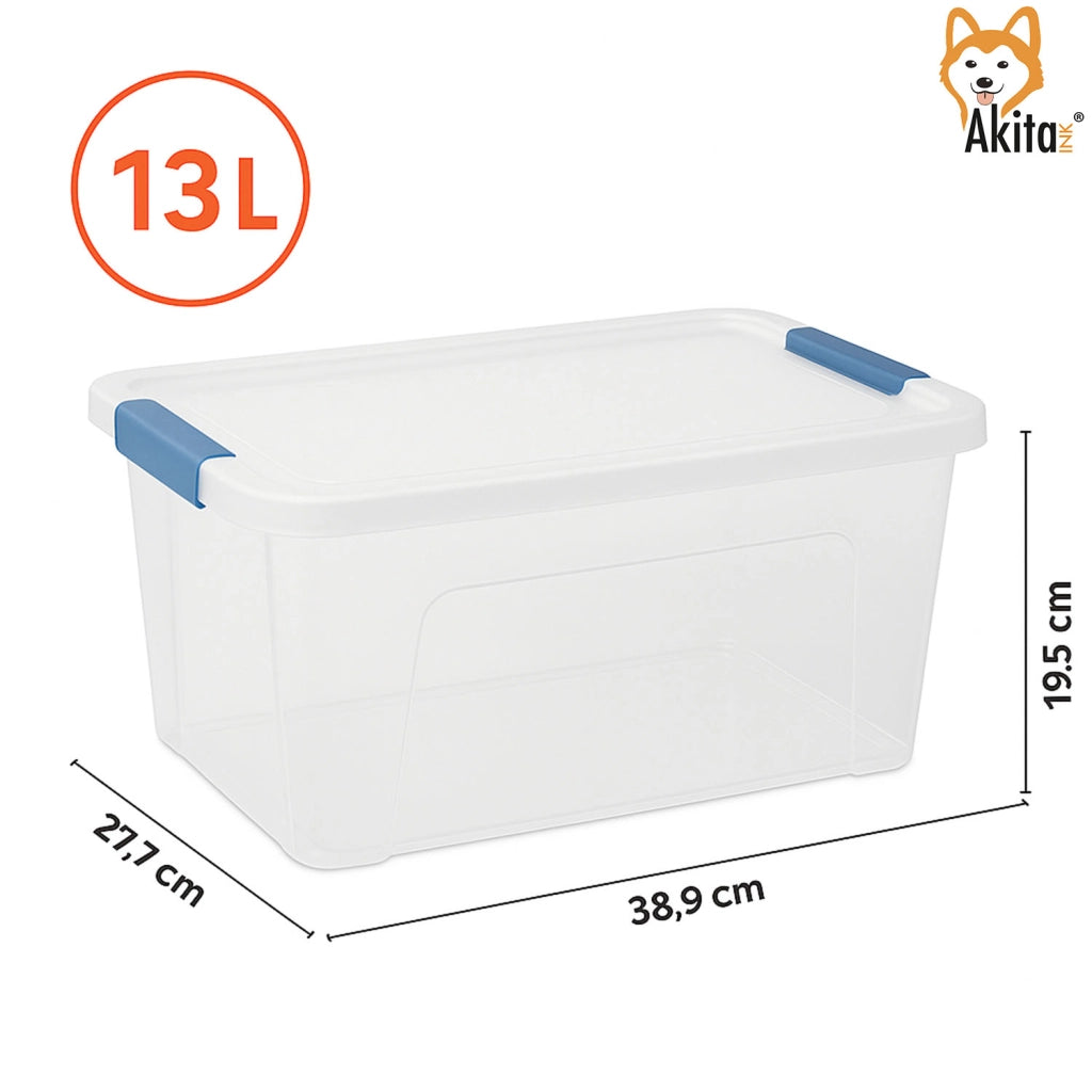 Akitaink Contenitore Plastica Trasparente con Clip