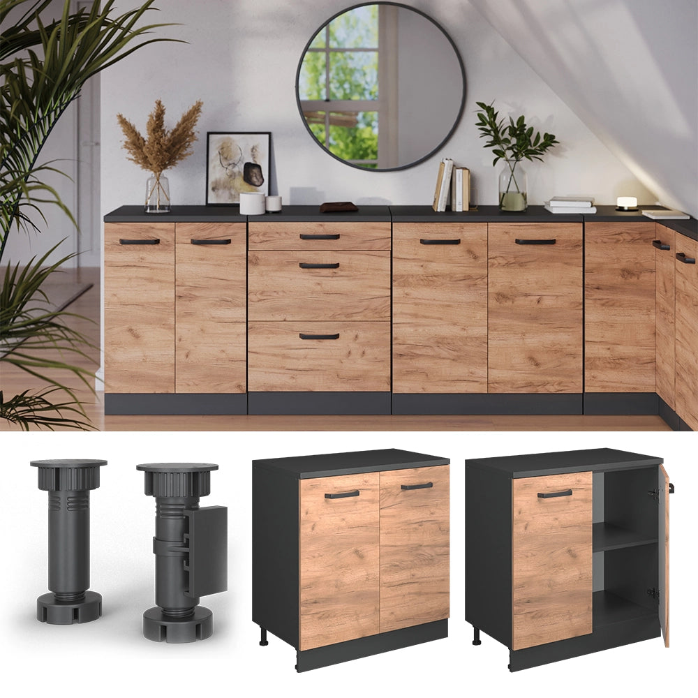 Mobile per mansarda Rion Rovere dorato/Antracite 80 x 83.8 cm senza inclinazione con 2 ante Vicco